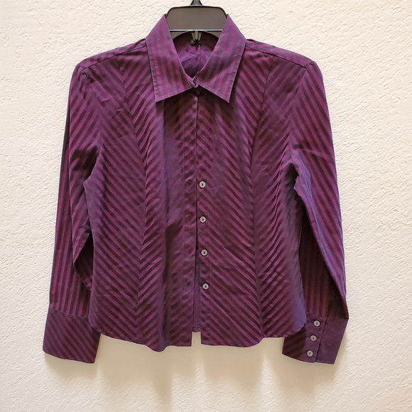 Banana Republic Women's Petite Striped Top M - Picture 1 of 5